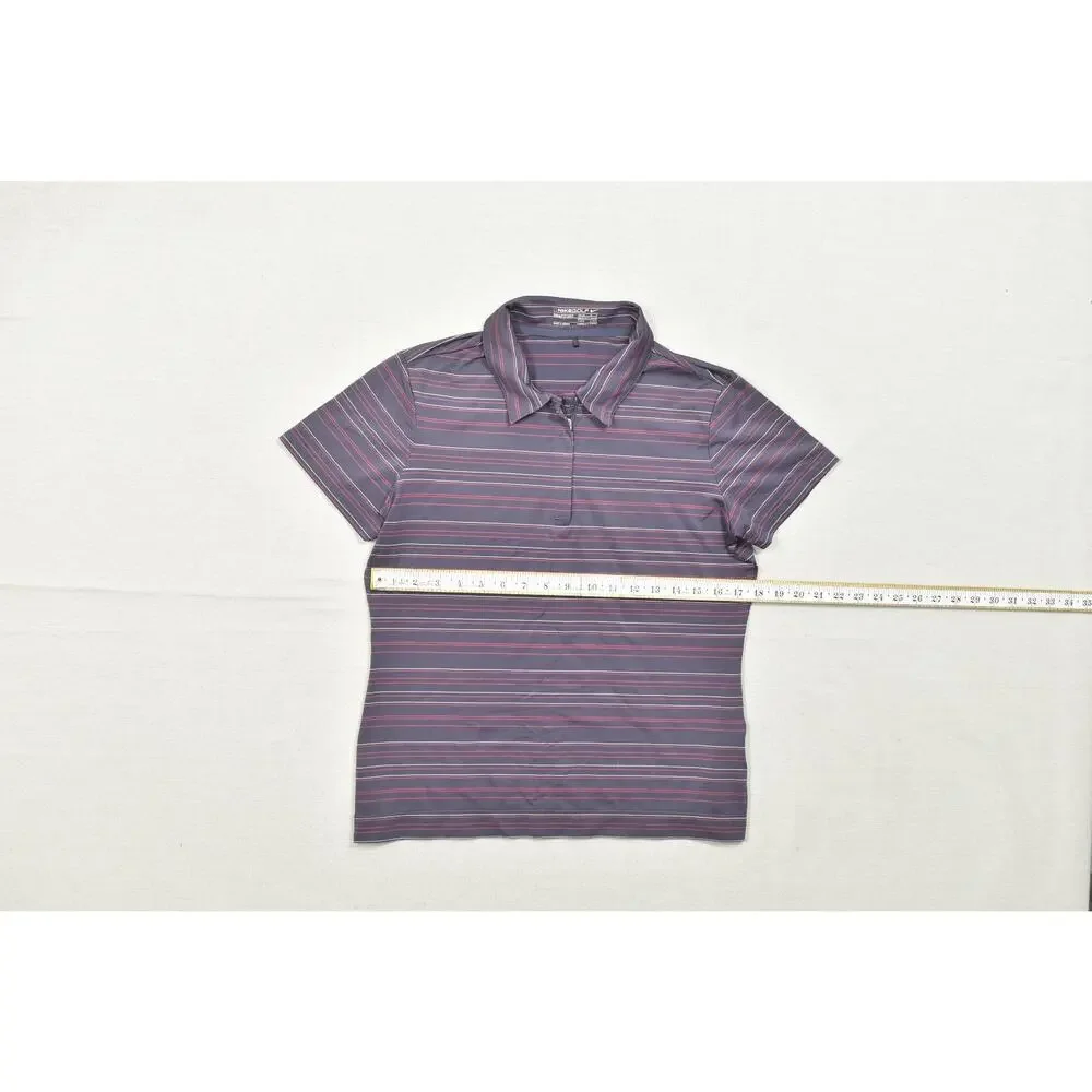 Nike Golf Nike FIT DRY Womens Medium Purple Striped Quarter Zip Polo Shirt M
